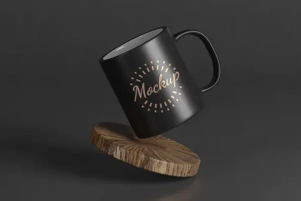 Black Mug with Screen Printing